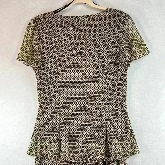 R & K Originals Dress Brown/Tan Women’s Size 12 Geometric Print Lined - Picture 7 of 8